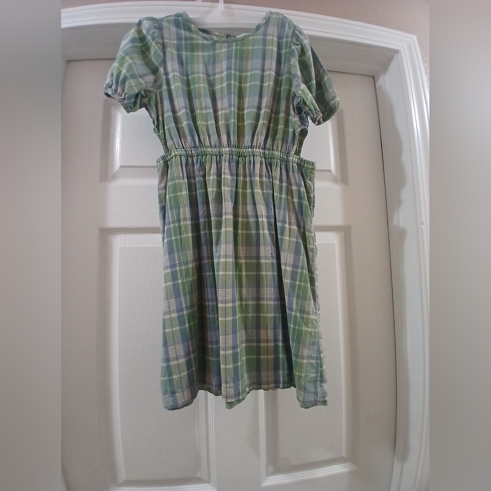 Plaid Green Kids Dress